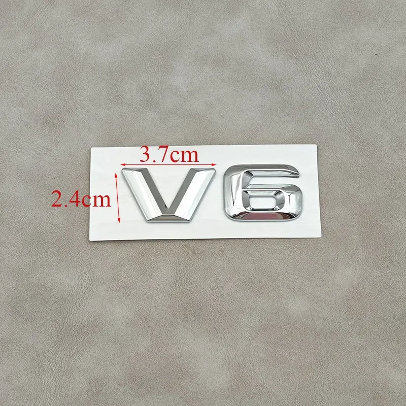Фото 3D ABS хромированные буквы V6 V8 V10 V12 Автомобильное крыло с боковым логотипом, наклейка для Mercedes Benz W205 W204 W213 W212 W221, аксессуары №4