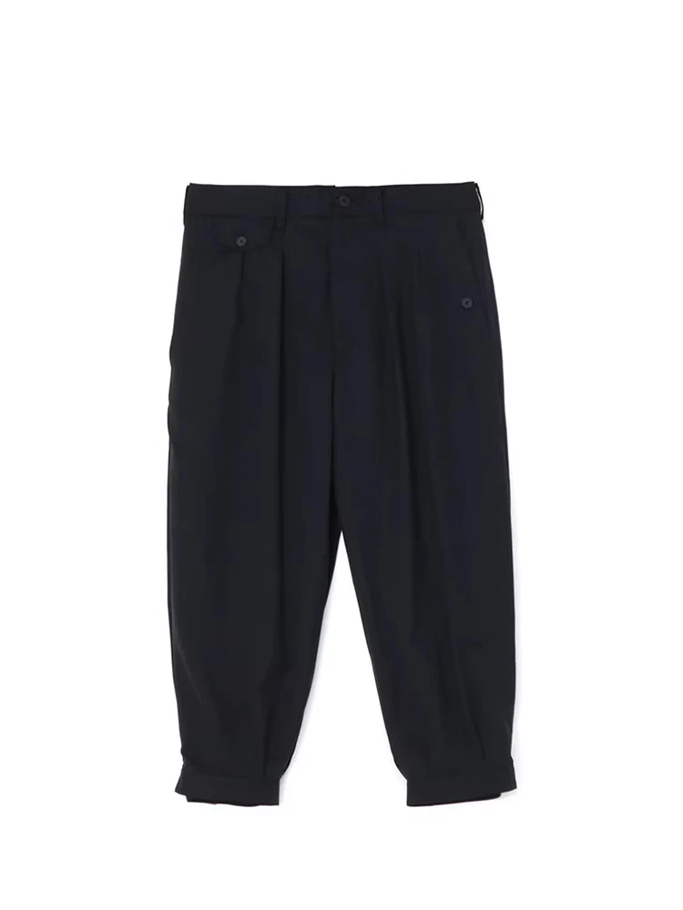 Buckle closure pants Yohji Yamamoto pants homme pants yohji trousers casual pant wide leg pants Owens men‘s pants