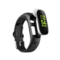 men smart bracelet bluetooth 2 in 1 headset call music sports watch heart rate counter step blood pressure control smartwatch