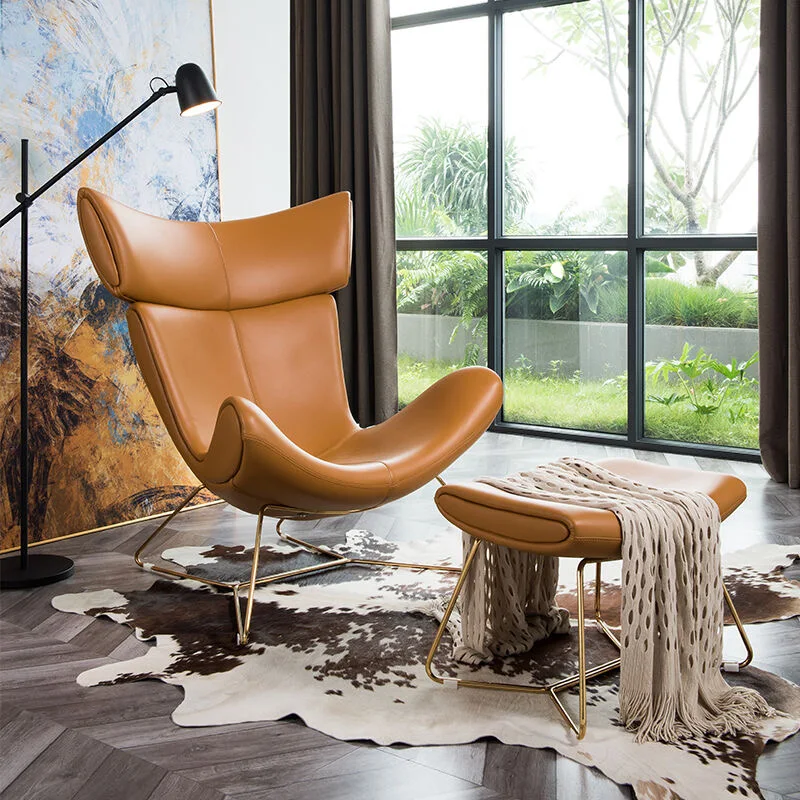 

Nordic Napa leather Imola snail chair single sofa chair luxury modern simple lounge chair leisure rotary chair