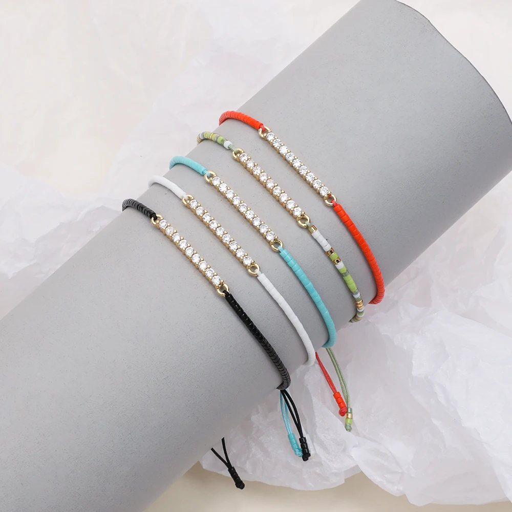 Женский блестящий браслет ZMZY с бусинами Миюки женский на запястье модные