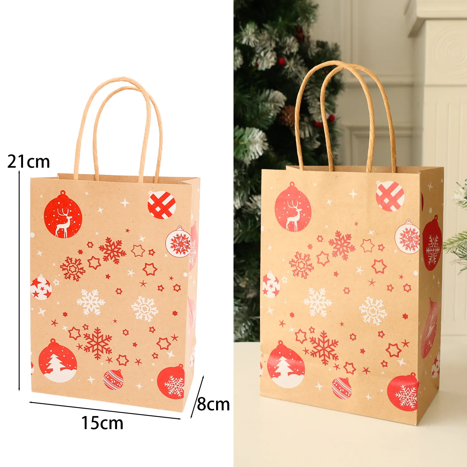 

Рождественские пакеты из крафт-бумаги