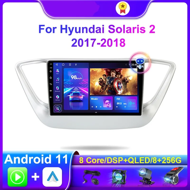 

Dton Android 11 Car Stereo Radio Multimedia Video Player For Hyundai Solaris 2 Verna 2017-2018 Navigation Carplay GPS Autoradio