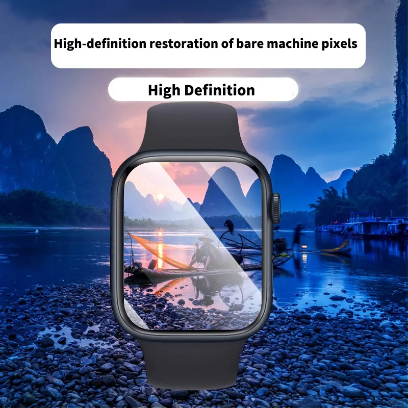 Фото Защитная пленка для экрана Apple Watch 44 мм, 45 мм, 49 мм, 46 мм, 41 мм, 38 мм, 42 мм, HD, мягкая, полноразмерная, для iWatch серий 6, 5, 3, 8, 7, 9, SE, 40 мм №2