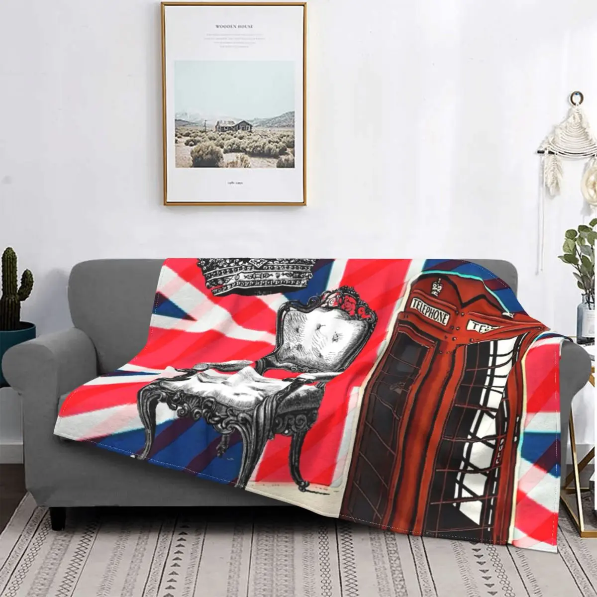 

Modern Jubilee Telephone Booth London UK Blanket Flannel Decoration Portable Super Soft Throw Blankets for Home Travel Bedspread