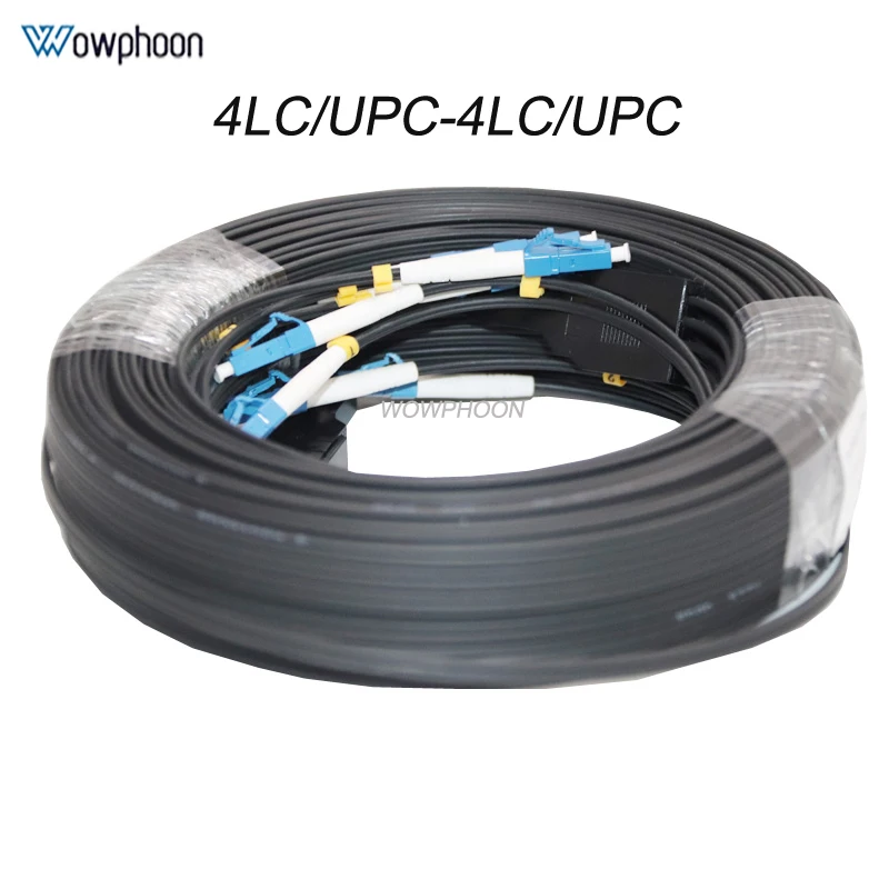 500M 3 Steel 4 Core SC LC ST FC Connector G657A1 Fiber Optic Patch Cord FTTH Drop Cable enlarge