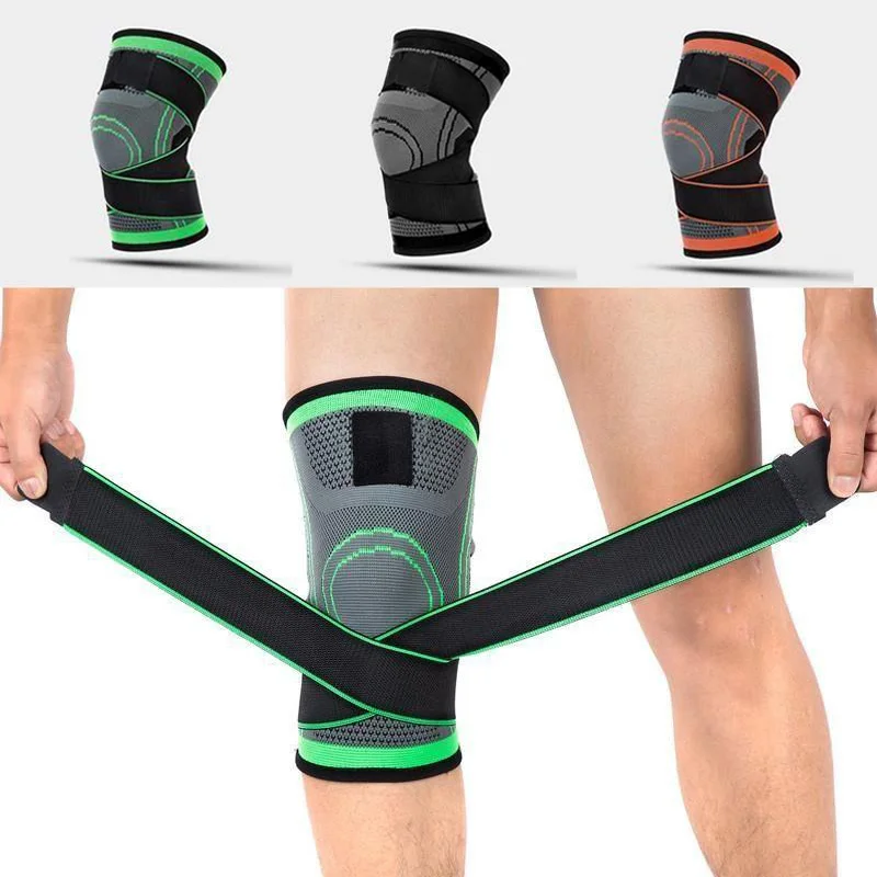 

2PCS Knee Pads Adjustable Pressurized Elastic Brace Belt Knee Support Protector Kneecap Sports Fitness Cycling Running Knee Pads