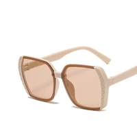 2022 square wave stripe decorative sunglasses for women female men trendy glasses gradient lens luxury glasses oculos de sol new