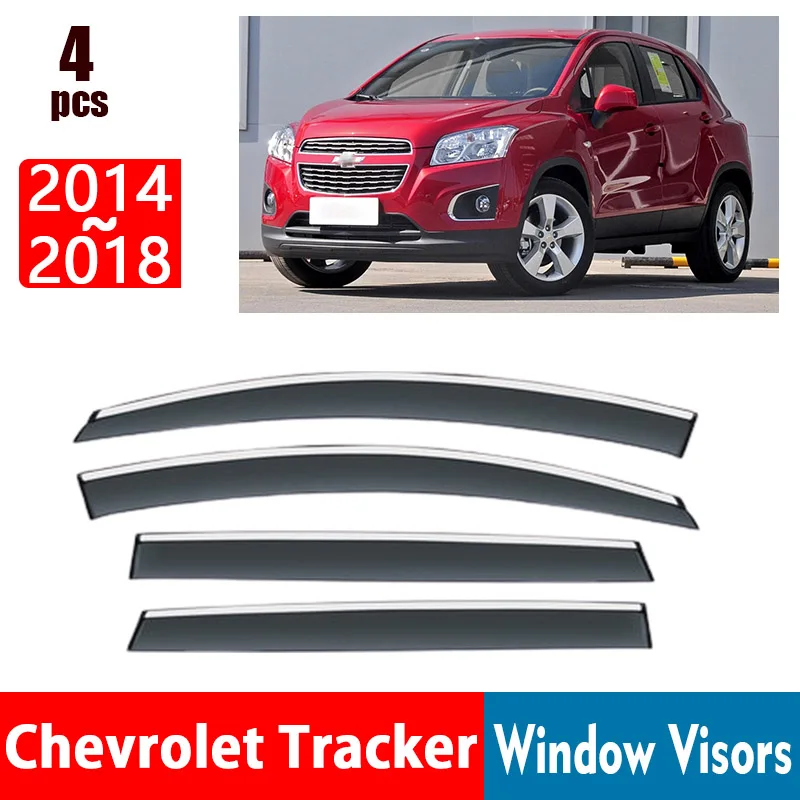 FOR Chevrolet Tracker 2014-2018 Window Visors Rain Guard Windows Rain Cover Deflector Awning Shield Vent Guard Shade Cover Trim