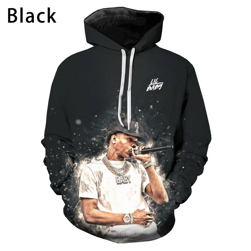

American Rapper Lil Baby Men Women Hoodies Sweatshirts 3D Printed Funny Hip HOP Streetwear Unique Styles Hooded