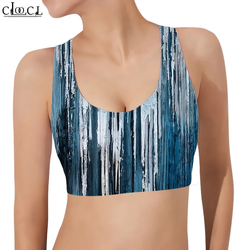 

CLOOCL Fashion Women Sports Bra Vertical Stripes Pattern 3D Printed Tank Top Yoga Fitness Vest Gym Clothes Sexy Streetwear