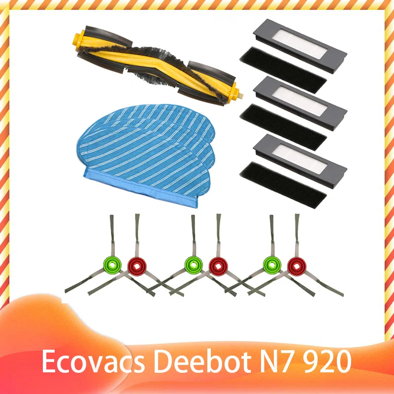 Roller Side Brush Water Tank Castor Wheel Filter Mop Parts for Ecovacs Deebot OZMO N7 N8+ T5 T8 T9 920 / 950 Yeedi 2 Hybrid