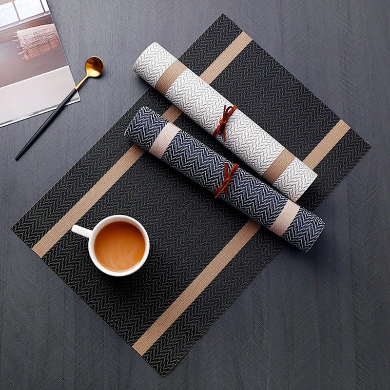 

Insulation Oilproof Leather Placemat PVC Western Food Dining Tableware Table Mat Pads Bowl Cup Coaster Kitchen Accessorie