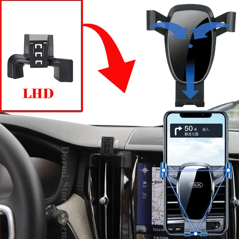 Держатель мобильного телефона для Volvo XC60 T5 T4 2018 2019 2020 2021 Зажим вентиляционного