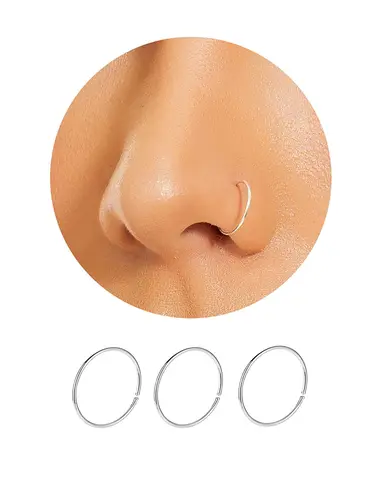 Кольцо в нос для женщин 20 шт., тонкое Ювелирное Украшение для пирсинга носа, цвет серебро, золото (Калибр 8 мм 22)