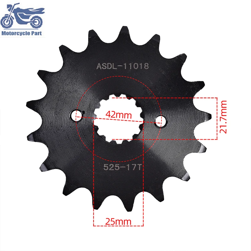 Фото 525-17T 525 17 зубьев 17T приводная передняя звездочка для SUZUKI GSR750 GSR750Z GSX-R750 DL1000 GSX-R1000 GSX-S750 GSX-S1000 2018 №2