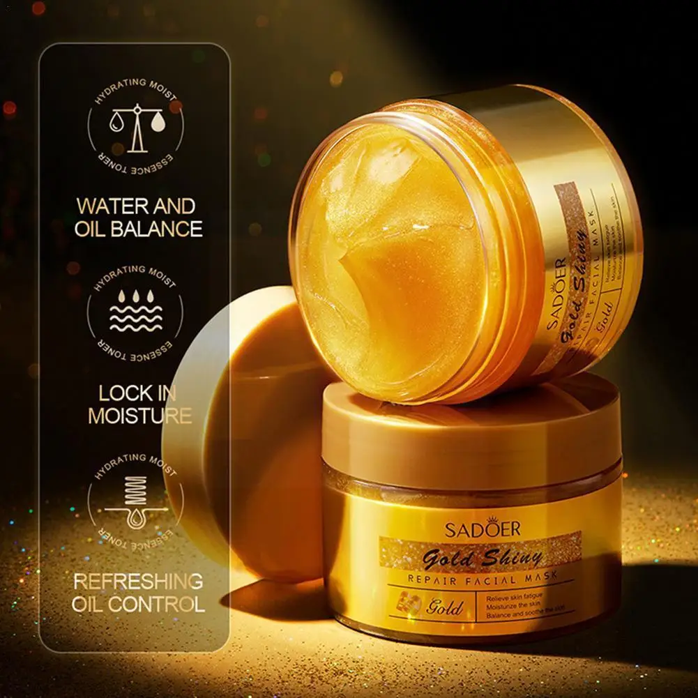 

Gold Shine Repair Facial Mask Clean Moisturizes Hydrates Lines Light Smear Water Oil Oil Mask Refresh Water Lock Control Ba N6K2