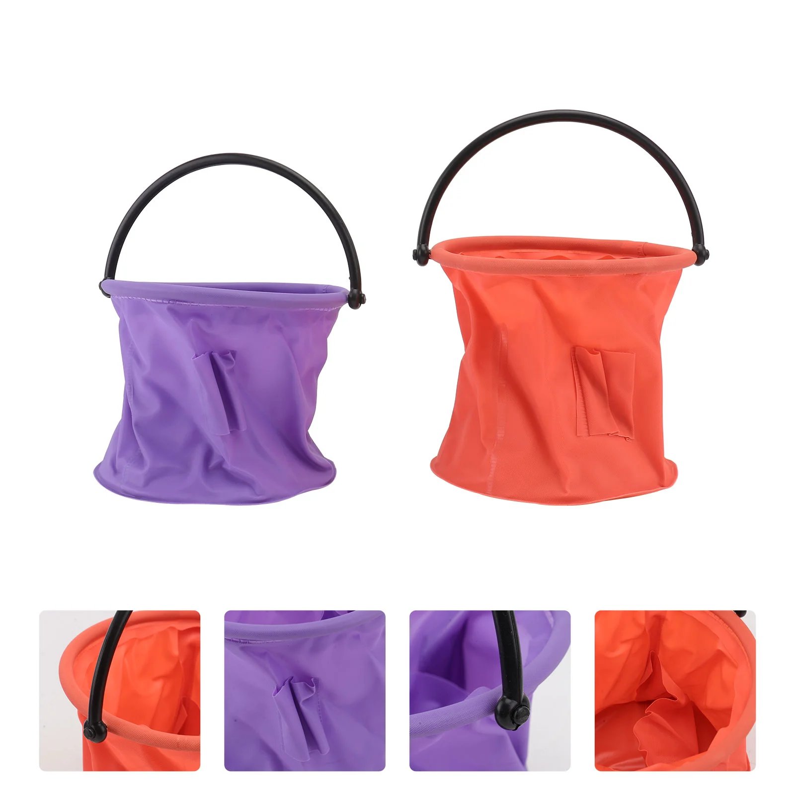 

Collapsible Bucket Handle Gouache Pen Holder Kids Brush Compartment Painting