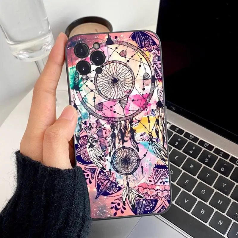 Dream Cather Feathers Phone Case For iPhone 14 11 12 13 Mini Pro XS Max Cover 6 7 8 Plus X XR SE 2020 Funda Shell