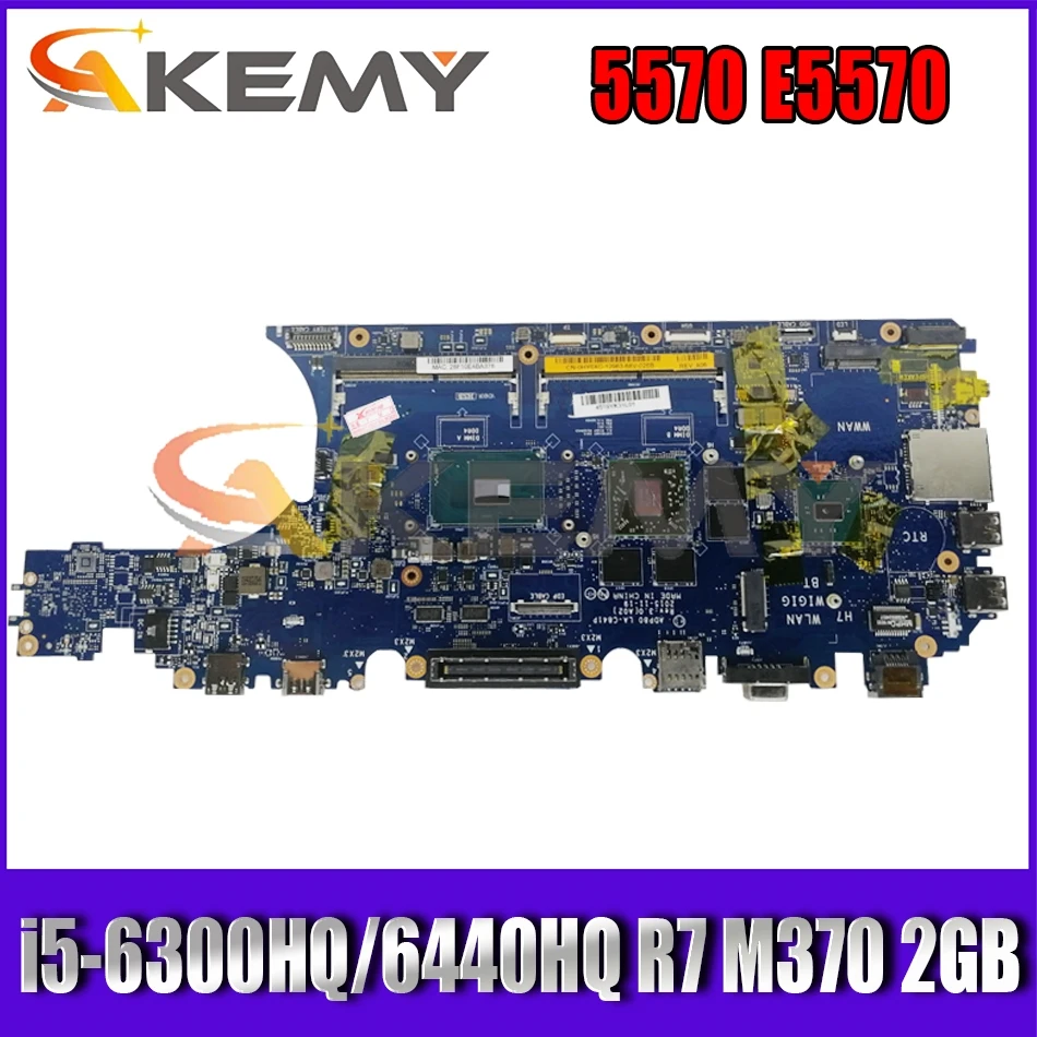 

CN-0N0D6R 0N0D6R N0D6R For DELL Latitude 5570 E5570 Laptop motherboard ADP80 LA-C841P With i5-6300HQ/6440HQ CPU R7 M370 2GB GPU