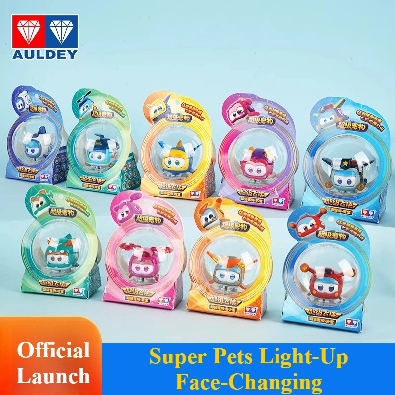 Фото Auldey Super Wings Super Pets, меняющие лицо, светящиеся детские игрушки, праздничные подарки, Коллекционные модели, украшения №1