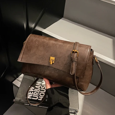 Сумка женская сумка через плечо Сумки через плечо с двумя ремнями в стиле ретро для женщин, зима 2025 года, последние дизайнерские сумки, сумки на плечо для поездок на работу, женские сумки