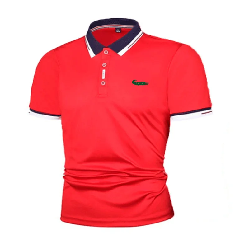 

New men's fashion trend POLO shirt casual sports solid color short-sleeved men's slim fit comfortable and breathable