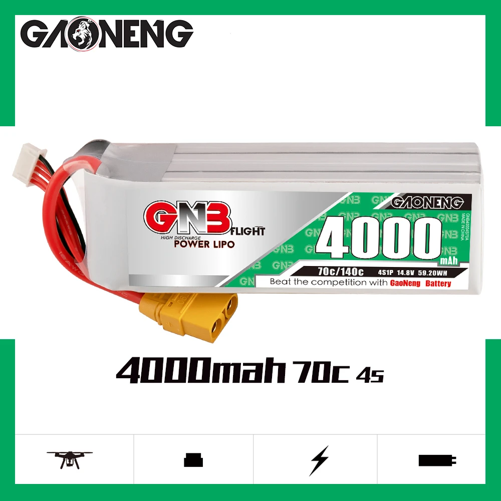 Gaoneng GNB 4S 14.8V 4000mAh 70C Lipo XT150