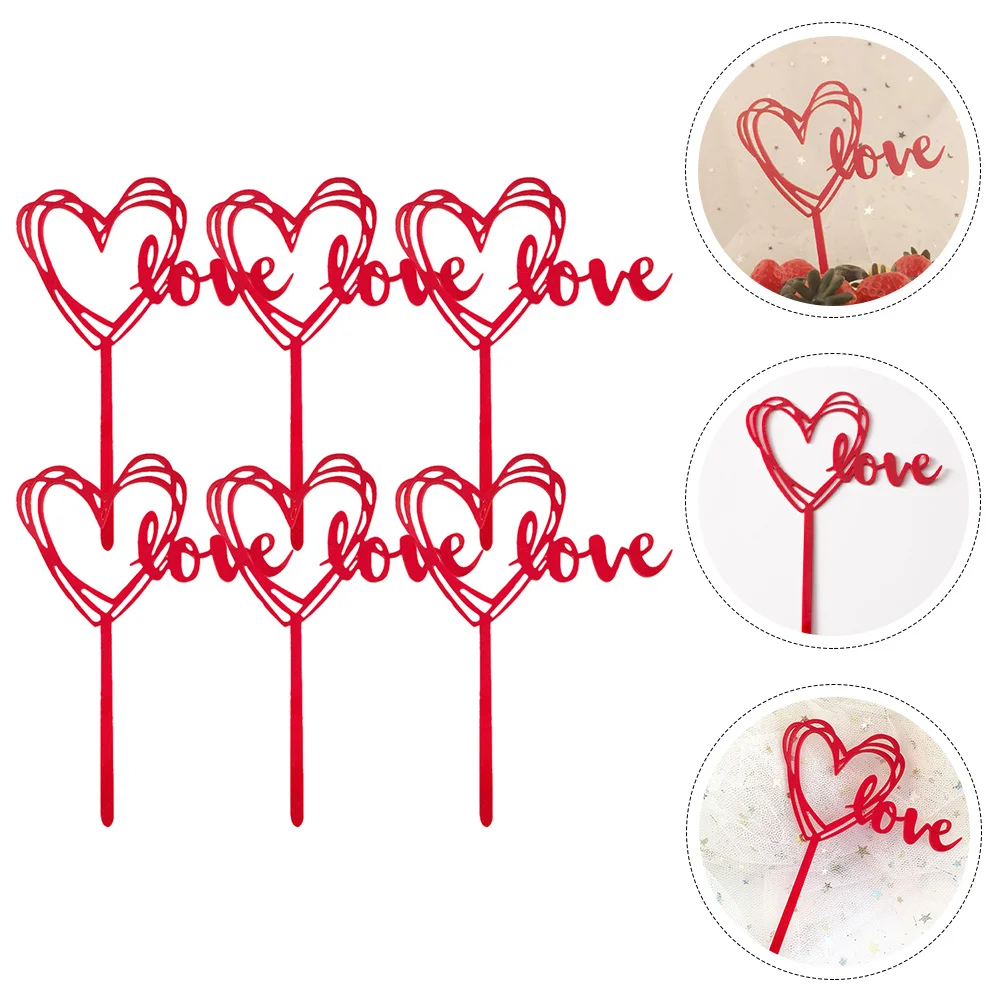 

Cupcakeheart Picks Valentines Decor Wedding Love Party Topper Day Anniversary Decoration Table Theme Acrylichappy Proposal