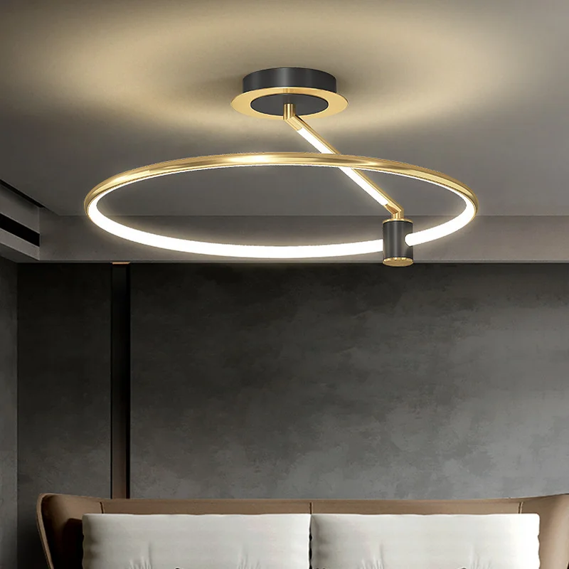 

Bedroom lamp is very simple, modern light luxury ring led ceiling lamp creative Nordic wind main bedroom study room lamp