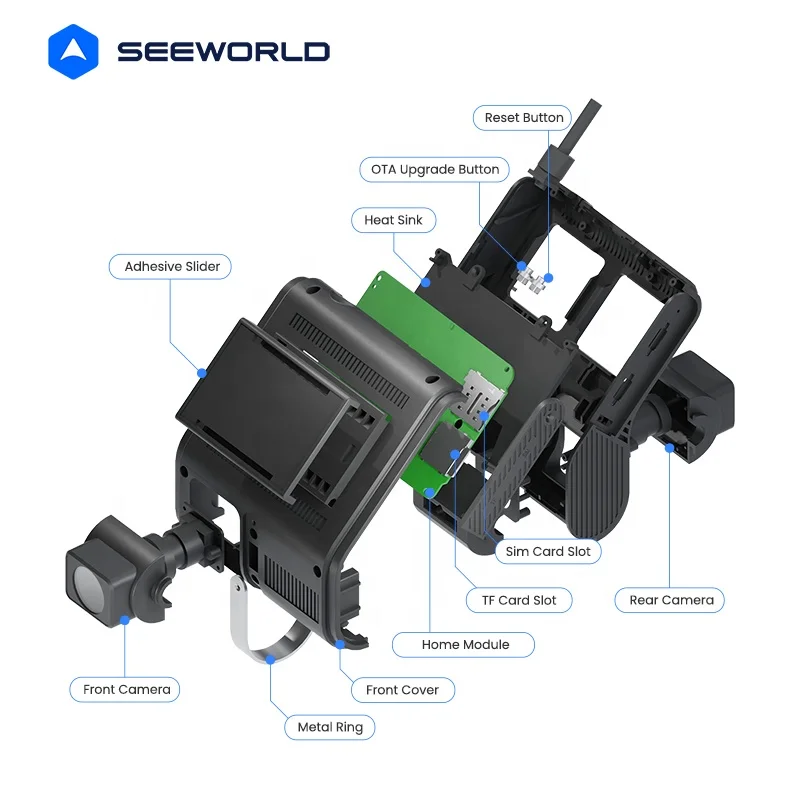 Видеорегистратор SEEWORLD V7 1080P для прямой трансляции с двухканальной камерой и GPS