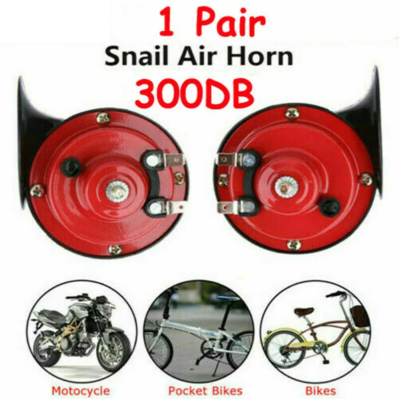 

2pcs Car snail horn motorcycle electric car 12V snail electric horn high and low dual tone 300DB510HZ horn