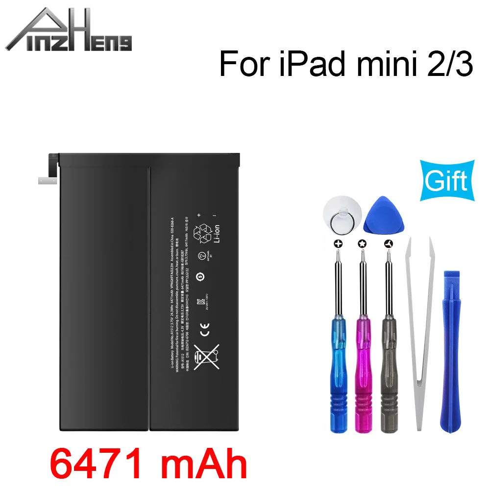 PINZHENG Tablet Battery For Apple iPad Mini 2 3 6471mAh Mini2 Mini3 A1512 A1489 A1490 A1491 A1599 Tablet Battery With Tools
