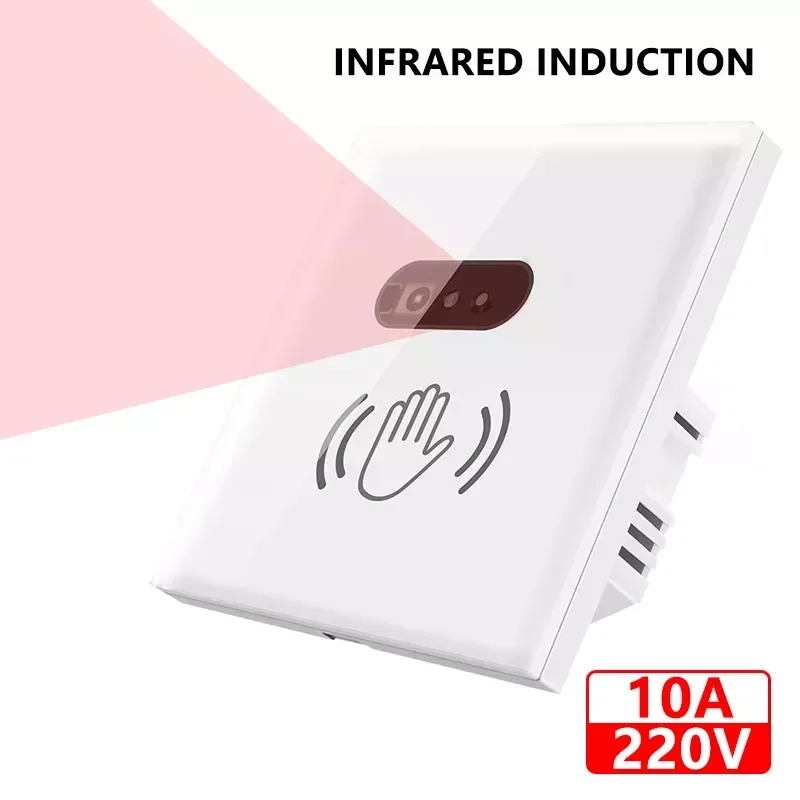 

NEW2023 Infrared Sensor Wall Light Switch Light Auto On/Off Detector EU UK Glass Screen Panel Touch Needed PIR Motion Sensor