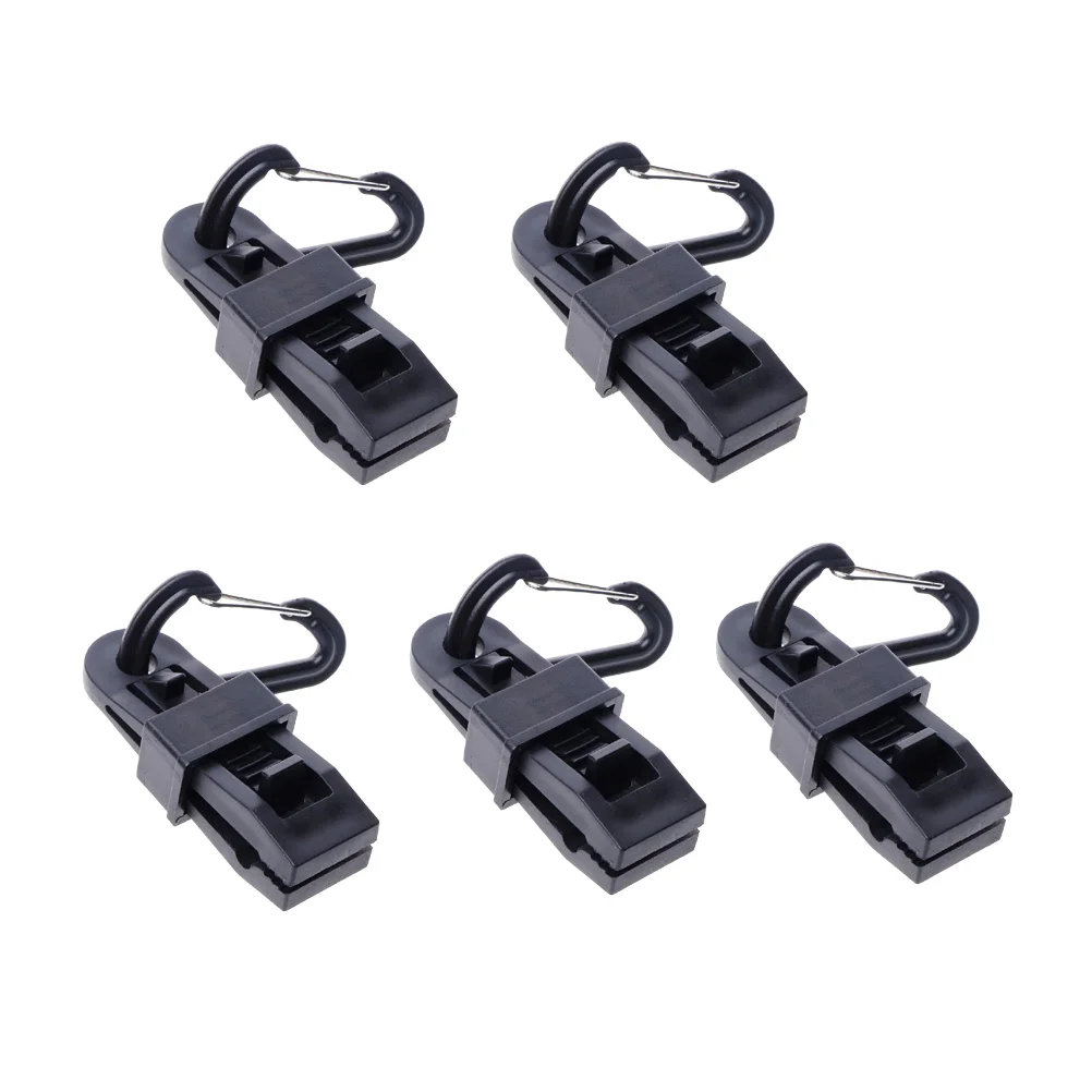 

5 Pcs Awnings Plastic Clips Tarp Camping Tent Clamp Snaps Clamps D Ring Sail Fixer Outdoor Multifunction