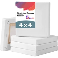 stretched canvas for painting 4x4inch pack of 5 white blank canvas 100 cotton primed for art supplies for acrylics oil painting