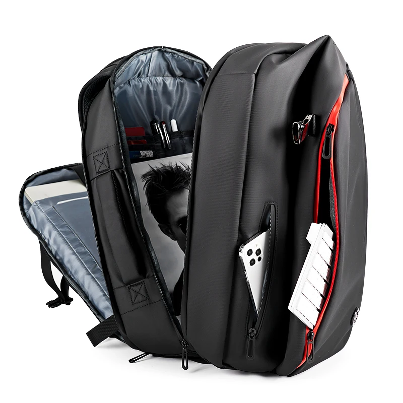 Nylon Men's Black Business Backpack Computer Bag Casual Travel Backpac