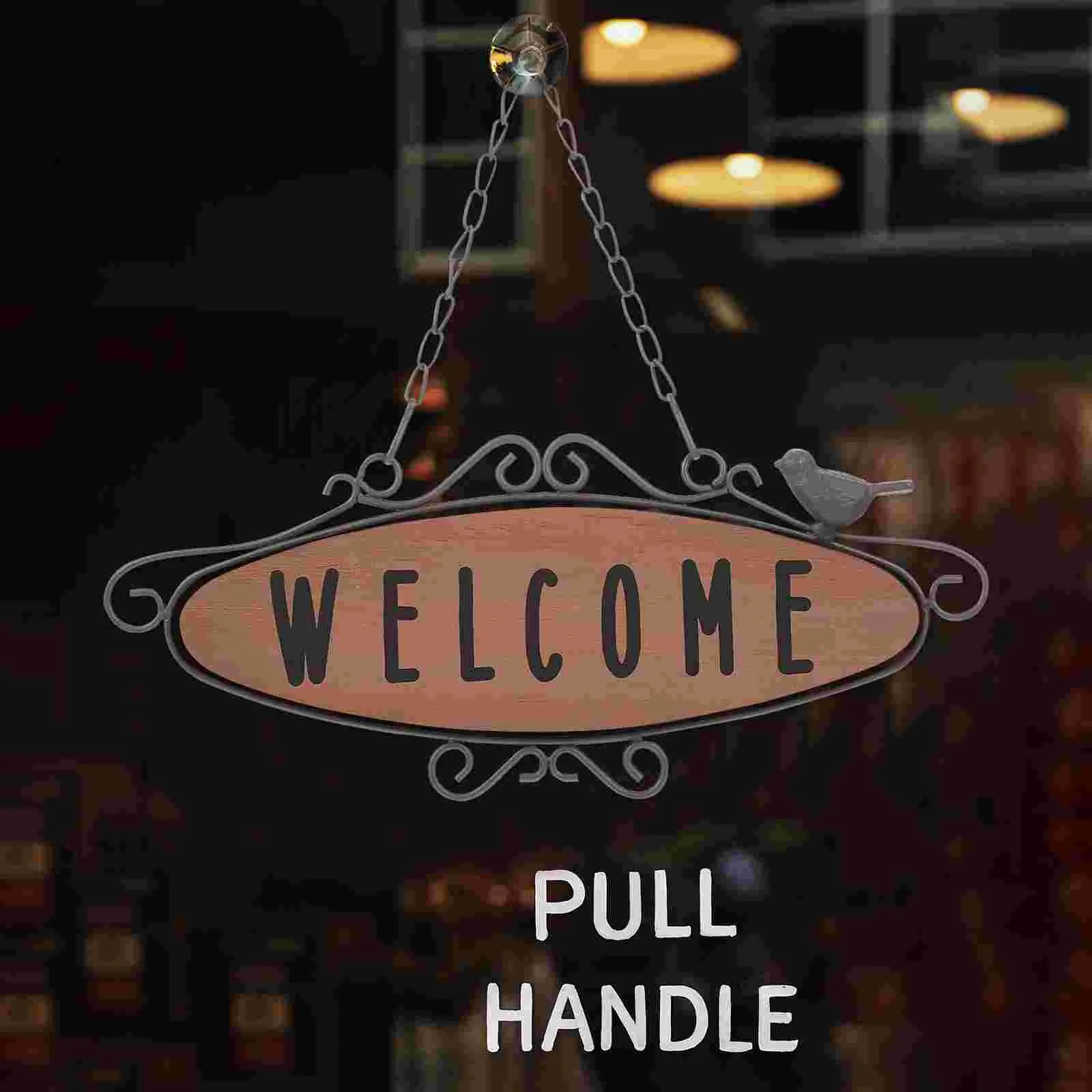 

Welcome Sign Door Signs Wooden Wood Plaque Porch Front Hanging Wall Accent Entryway Or Decor Outdoor Metal Decoration Decorative