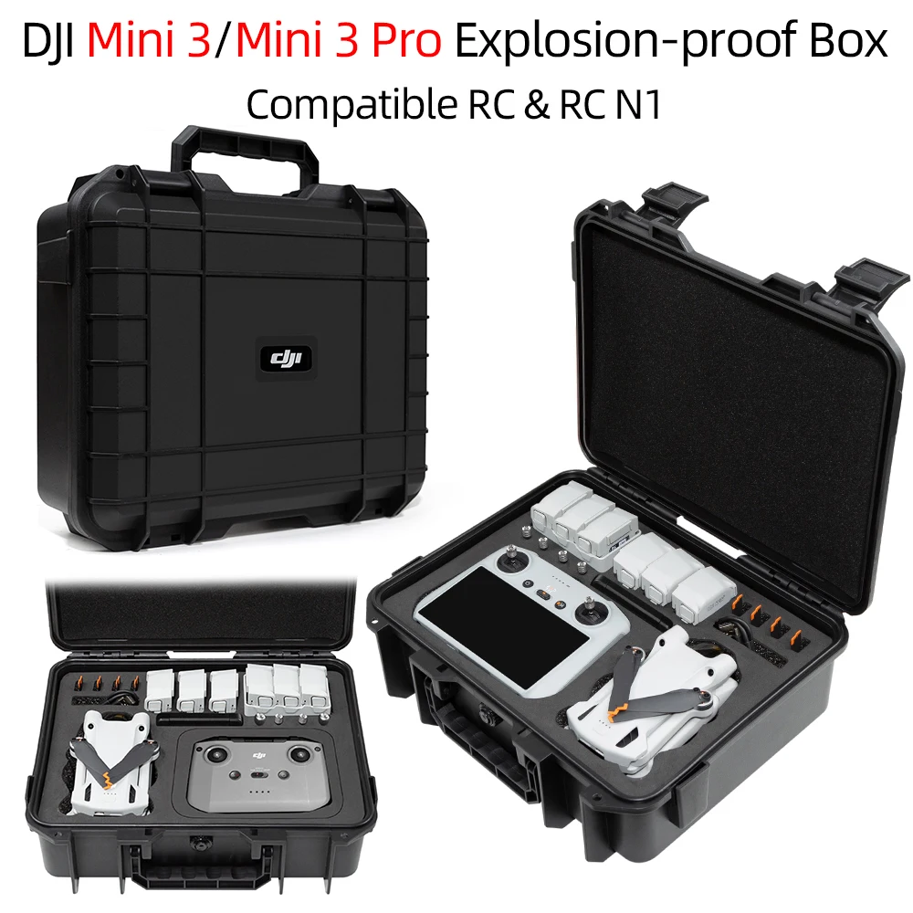 

Mini 3 PRO Storage Case Portable Suitcase Hard Case Explosion-proof Carrying Box for DJI RC or RCN1 Controller Drone Accessories