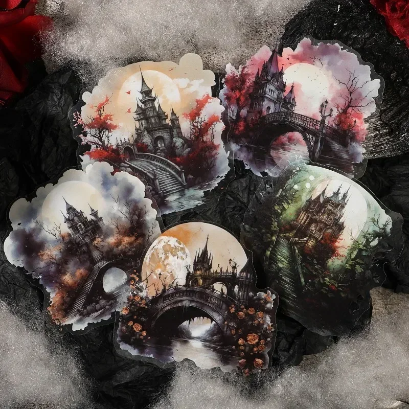 10 шт. наклейка сумеречный мост банка ретро готический замок фон материал для