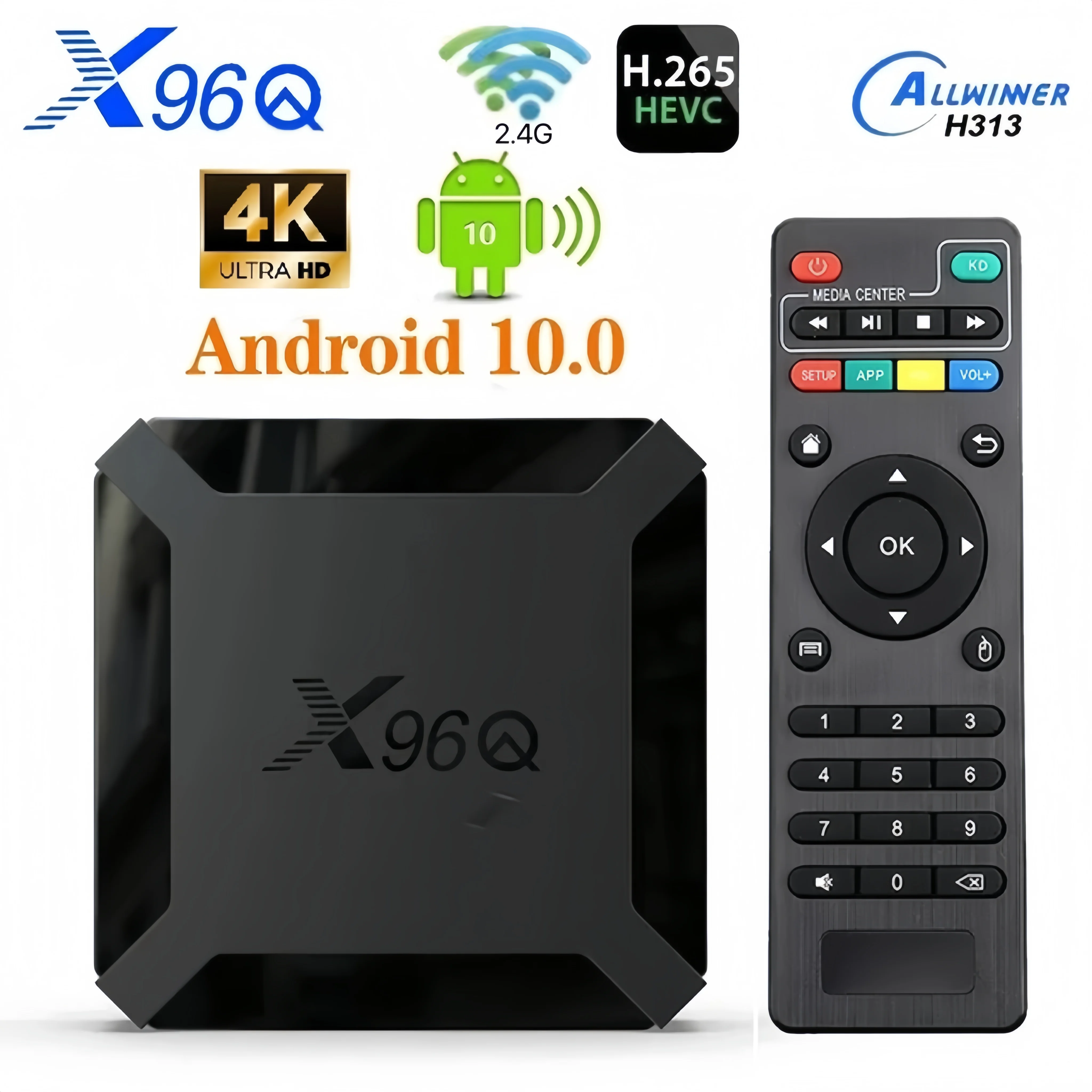 X96Q Android 10.0 ТВ-приставка 4K 60FPS Четырехъядерный Процессор 2