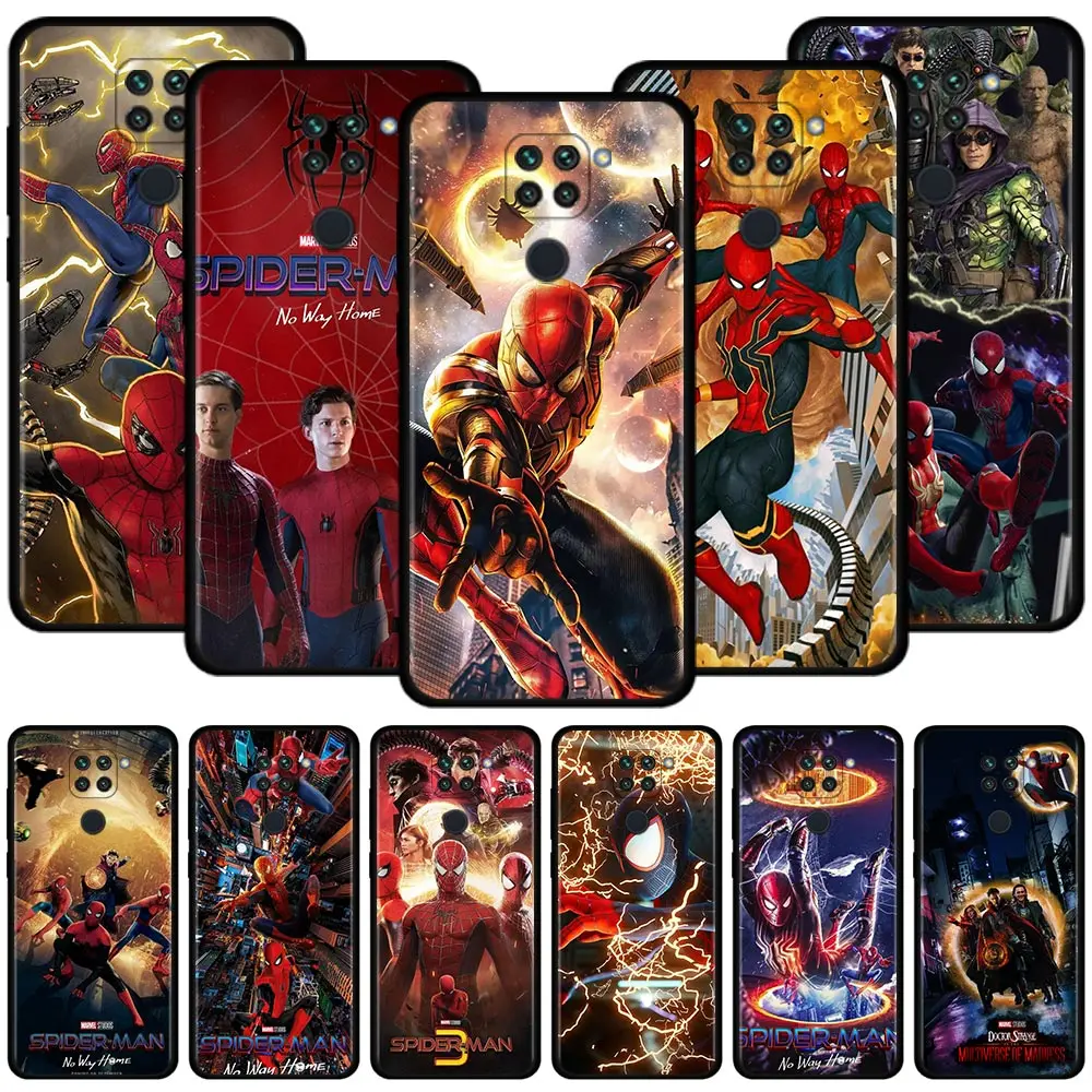 

Phone Case For Xiaomi Redmi Note 9S 9T 9 8T 10 11S 11T 11 10 8 Pro K40 10C 9A 9C K50 K40S Coque Marvel Spider Man No Way Home