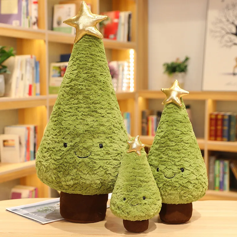 

Kawaii Cartoon Christmas Tree Plush Toys Stuffed Plant Pillow Doll Cushion Funny Xmas Trees Party Decoration Kids Holiday Gift