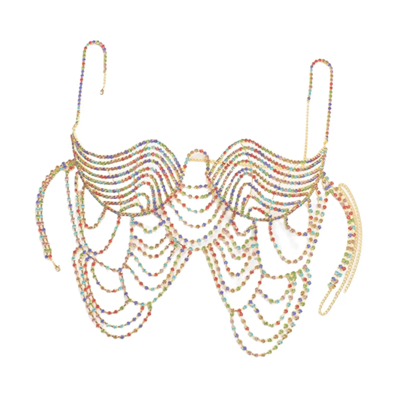 

Rhinestone Body Chain Jewelry Chest Chain Women Girls for Belly Dance Beach