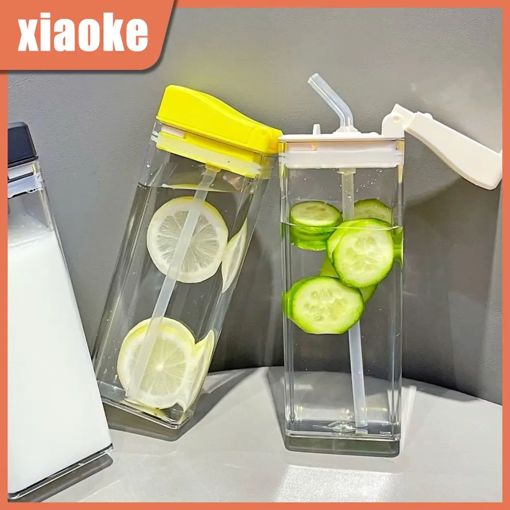 

Adult General Transparent Water Cup 355ml Water Cup Plastic High Value Water Bottle For Drinking Drinking Tools With Straw
