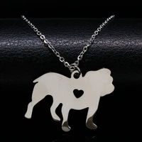 pet french bull terrier dog necklace jewelry stainless steel animal breed pets bulldog necklaces womenmen jewelry n72213s08