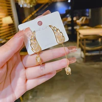 new butterfly wings shining diamond tassel pendant earrings for women korean fashion earring daily birthday party jewelry gifts