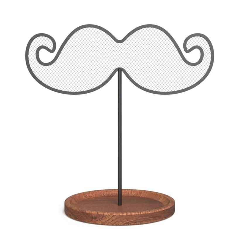 

Beard Shape Jewelry Organizer T Bar Stand Hanging Holder Rack with Wood Tray