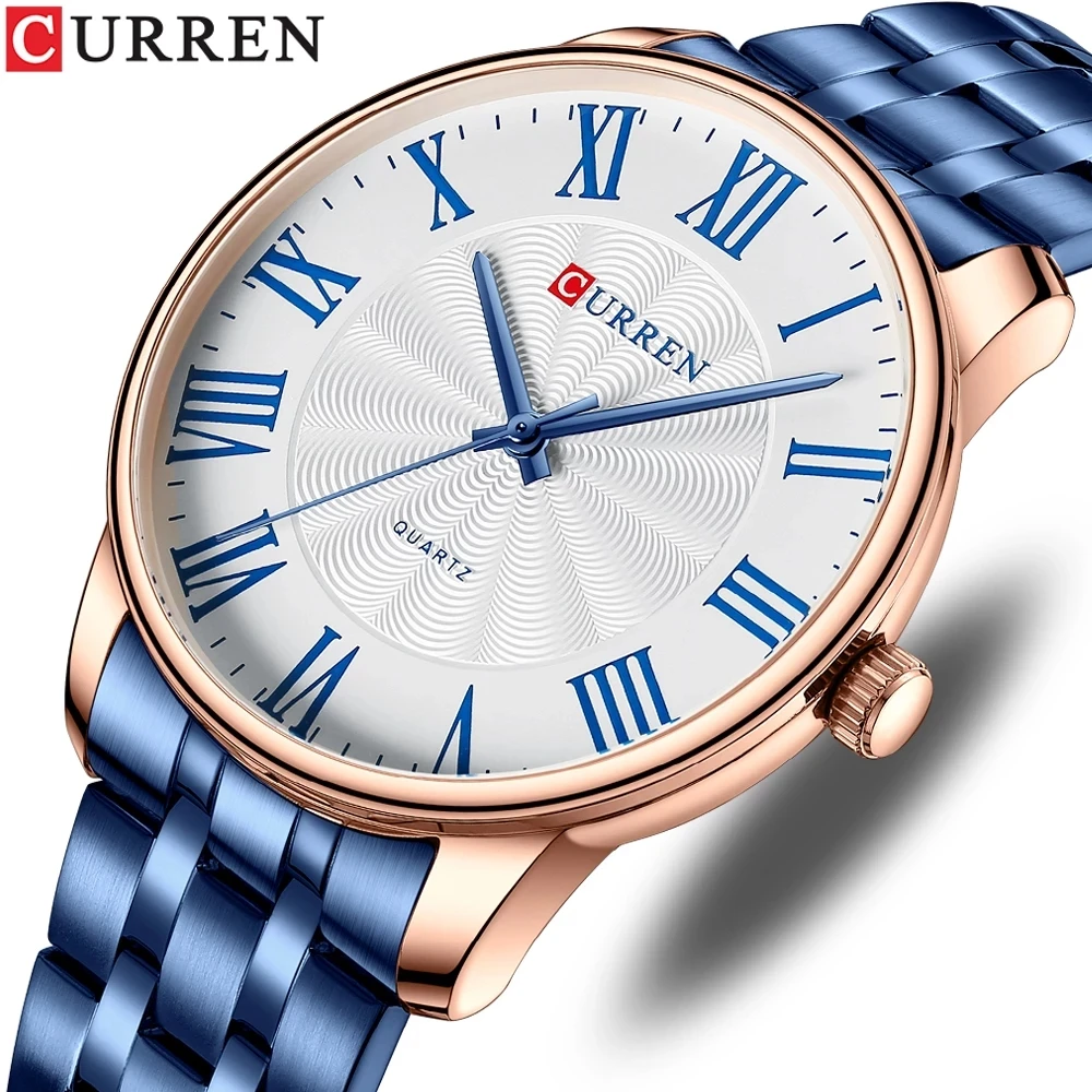 

CURREN Simple Quartz Watches For Men Classic Business Wristwatches With Roman Numbers Style Stainless Steel Band Male Clock