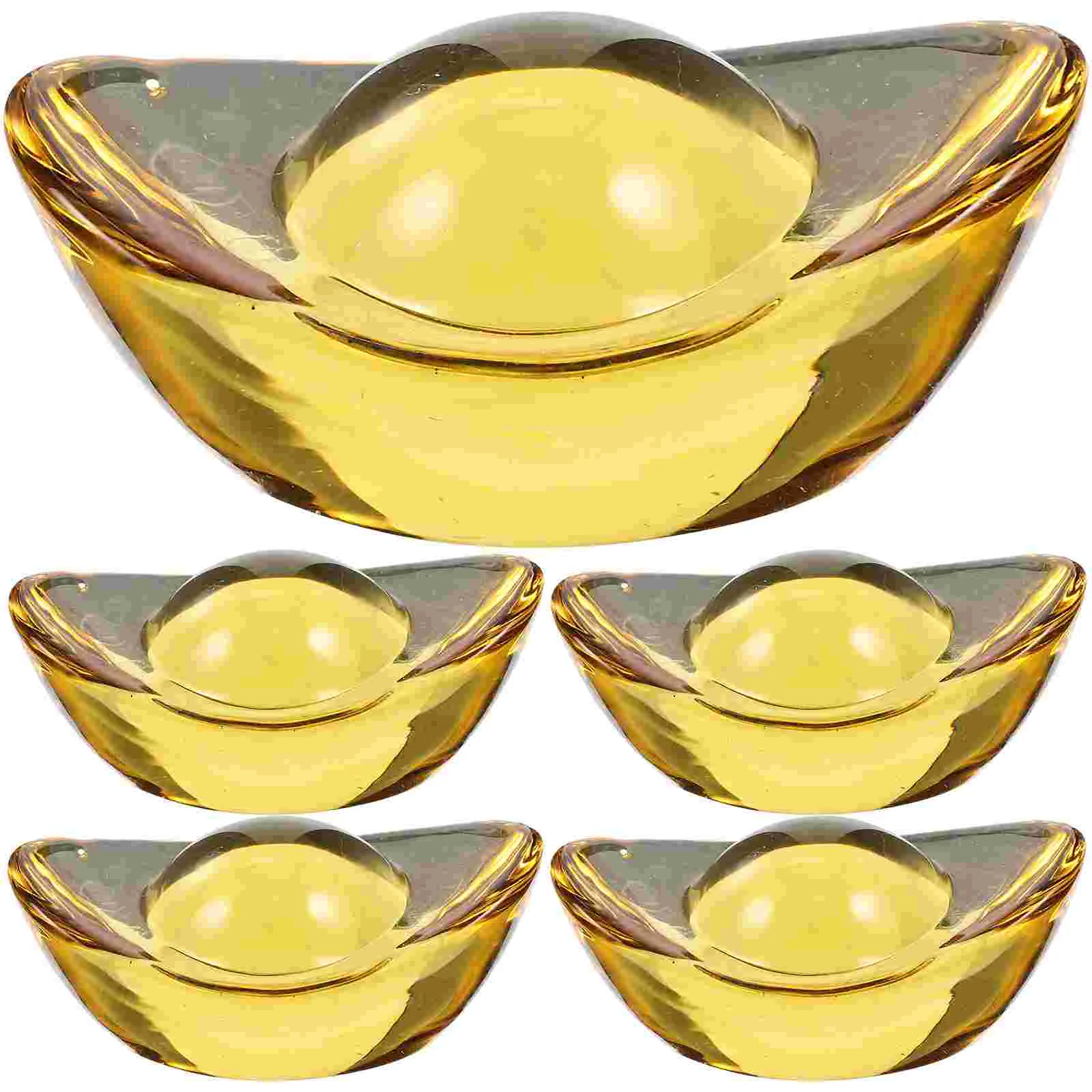 

Ingot Chinese Yuan Bao Decor Golden Wealth Lucky Shui Feng Money Tone Ornament Gold Crystal Craft Figurine Ingots Figurines